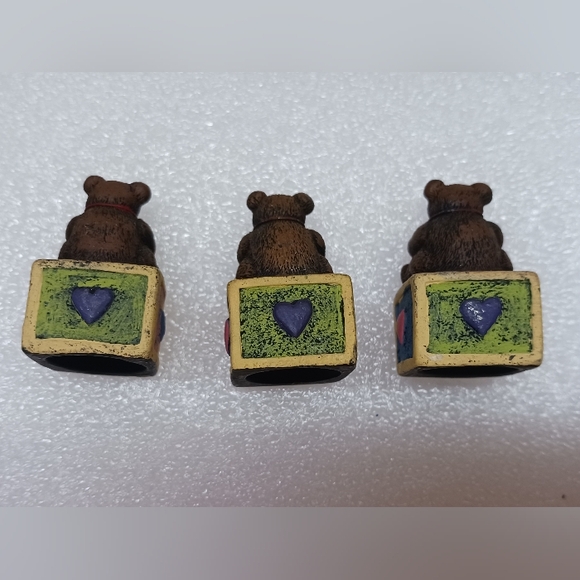 Vintage Gallo Painted PewterThimble/Bear on Blocks/Signed '88/Lot Of 3 - Picture 5 of 9